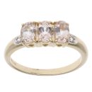 9ct Yellow Gold 0.02ct Diamond and Morganite Ring