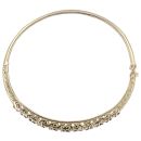9ct Yellow Gold 0.20ct Brilliant Cut Diamond And Sapphire Bangle