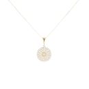 9ct Yellow Gold Cubic Zirconia Disc Pendant And Chain 18"