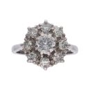 18ct White Gold 1.40ct Diamond Cluster Ring