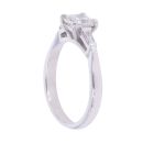 Platinum 0.75ct Princess And Baguette Cut Diamond Solitaire Ring