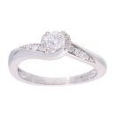 9ct White Gold 0.33ct Diamond Solitaire Twist Ring