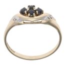 9ct Yellow Gold 0.01ct Diamond And Sapphire Ring