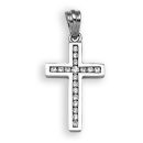 18ct White Gold 0.18ct Diamond Cross Pendant
