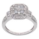Vera Wang 18ct White Gold 0.80ct Diamond Cluster Ring