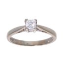 18ct White Gold 0.25ct Princess Cut Diamond Solitaire Ring