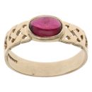 9ct Yellow Gold Ruby Cabochon Celtic Ring