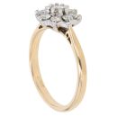 18ct Yellow Gold 0.45ct Brilliant Cut Diamond Floral Cluster Ring