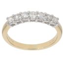 18ct Yellow Gold 0.50ct Brilliant Cut Diamond Half Eternity Ring