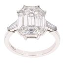 Platinum 2.59ct Pie Baguette Cut Fancy Diamond Ring