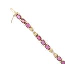 14ct Yellow Gold 0.15ct Diamond And Ruby Bracelet 6.5"