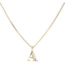14ct Yellow Gold 0.15ct Brilliant cut Diamond 'A'  Initial Pendant And Chain 20"