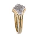 18ct Yellow Gold 0.50ct Diamond Cluster Ring