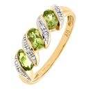 9ct Yellow Gold Diamond and Peridot Dress Ring