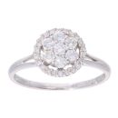 9ct White Gold 0.50ct Diamond Cluster Ring