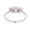 9ct White Gold 0.50ct Diamond Trilogy Ring
