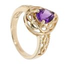 9ct Yellow Gold Amethyst Single Ring