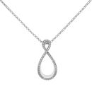 925 Sterling Silver Cubic Zirconia Figure Of Eight Pendant and Chain 18"
