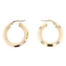 9ct Yellow Gold Greek Key Hoop Earrings