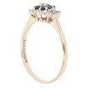 9ct Yellow Gold Sapphire And Cubic Zirconia Cluster Ring