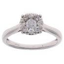9ct White Gold 0.50ct Brilliant Cut Diamond Cluster Ring