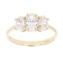 9ct Yellow Gold Three Stone Cubic Zirconia Ring
