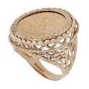 9ct Yellow Gold 1913 George V Half Sovereign Coin Ring