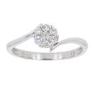 9ct White Gold 0.16cts Diamond Cluster Ring by Anya Belle