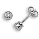 9 Carat White Gold 10pts Rubover Earrings