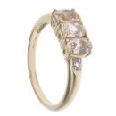 9ct Yellow Gold 0.02ct Diamond and Morganite Ring