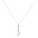 9ct White Gold 0.15ct Diamond Drop Pendant And Chain 18"