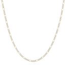 9ct Yellow and White Gold Diamond Cut Figaro Chain 20"