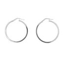 Silver Ribbed Hoop Earrings By Icesia