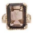 9ct Yellow Gold Smoky Quartz Solitaire Ring