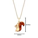 18ct Gold on Sterling Silver Baltic Amber Squirrel Pendant Necklace