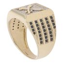 14ct Yellow Gold Cubic Zirconia Sword Signet Ring