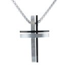 Unique & Co Stainless Steel and Black Plating Cross and Chain