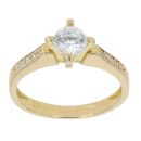 18ct Yellow Gold Single Stone Cubic Zirconia Ring
