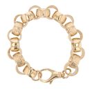 9ct Yellow Gold Patterned And Plain Belcher Bracelet 9"