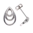 Silver Tear Drop Stud Earrings by Icesia