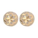 22ct Yellow and White Gold Diamond Cut Stud Earrings
