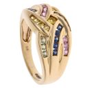 9ct Yellow Gold Citrine, Topaz And Sapphire Fancy Ring