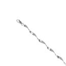 9ct White Gold 0.10ct Brilliant Cut Diamond Twist Link Bracelet 7"