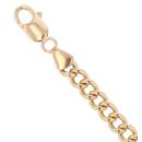 9ct Yellow Gold Plain Curb Bracelet 8"