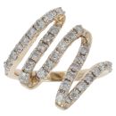 9ct Yellow Gold 1.00ct Diamond Wave Ring