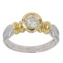 18ct Yellow And White Gold 0.58ct Brilliant Cut Diamond Solitaire Ring