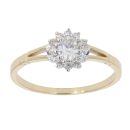 9ct Yellow Gold Cubic Zirconia Cluster Ring