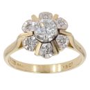 18ct Yellow Gold 0.55ct Brilliant Cut Diamond Cluster Ring