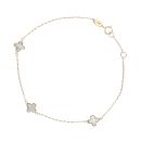 9ct Yellow Gold Mother Of Pearl Petal Bracelet 7.5"