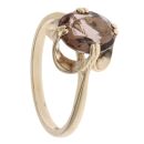 9ct Yellow Gold Smoky Quartz Single Stone Ring